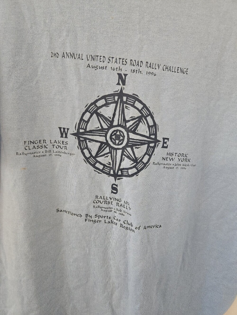 Vintage 90s New York Mens Large T Shirt United States Road Rally Challenge Finge - Picture 3 of 7